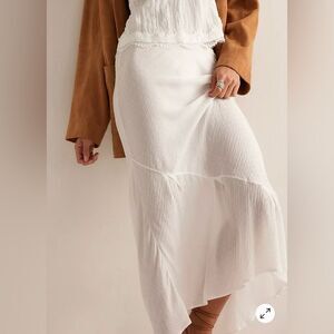 NEW Free People Intimately Sweet On You Bias Half Slip - Clean Ivory XS